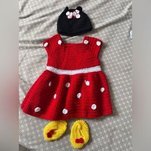 Minnie Mouse outfit crochet 6-9 months baby girl for Halloween